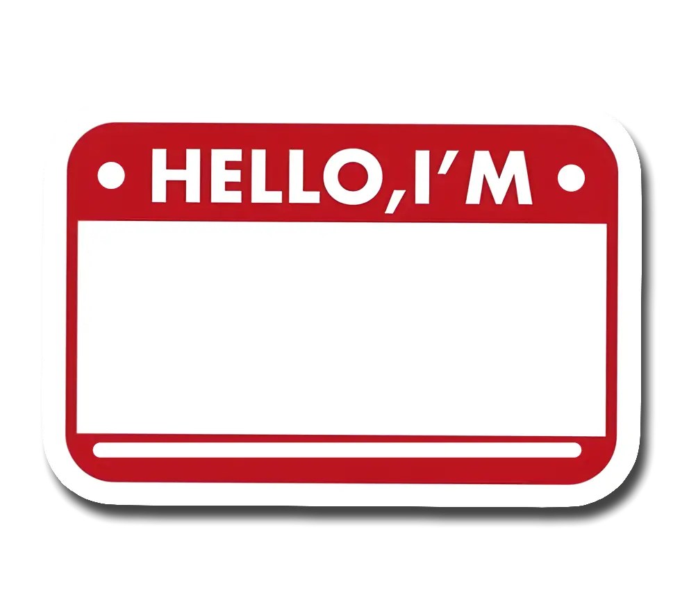 "Hello i'm" Nameplate sticker