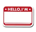 "Hello i'm" Nameplate sticker