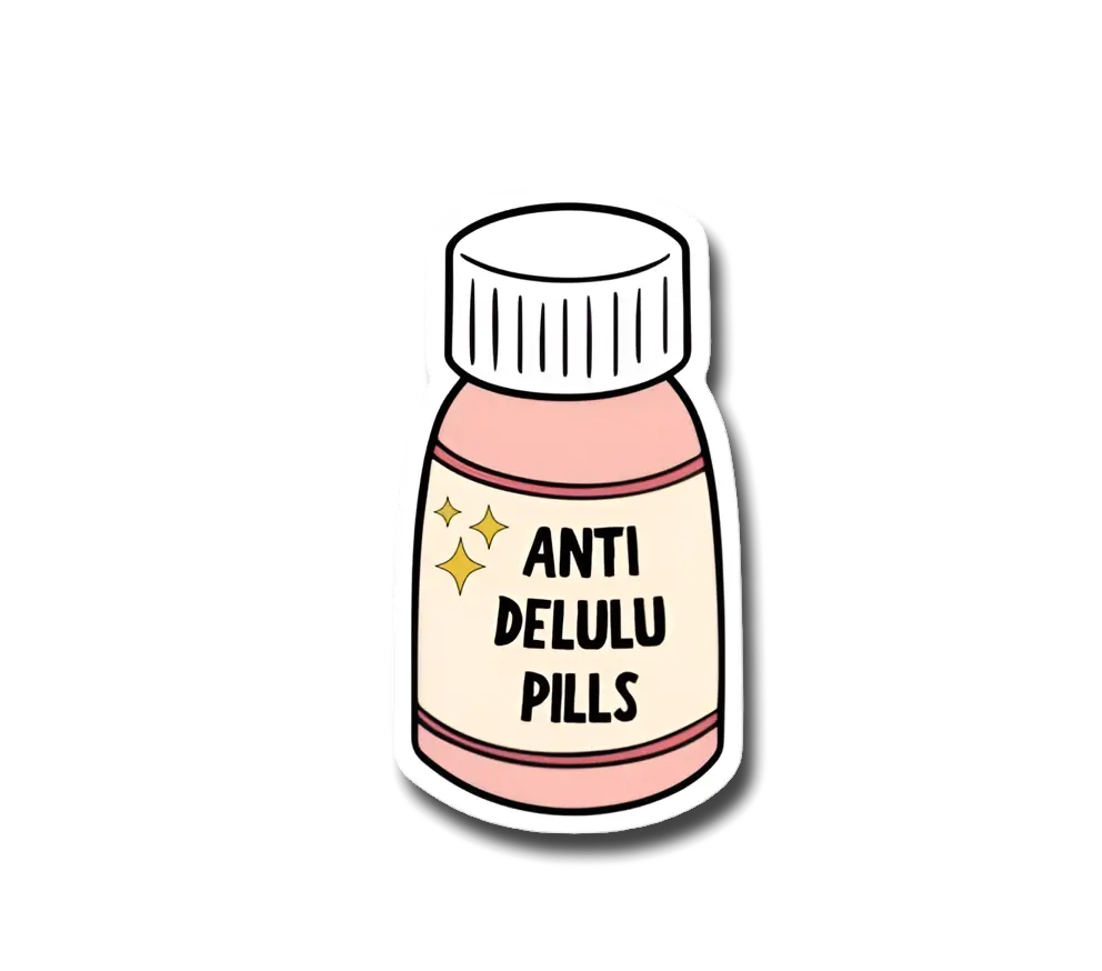 Anti Delulu Pills Sticker