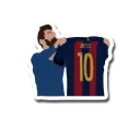 Messi holding jersey Sticker