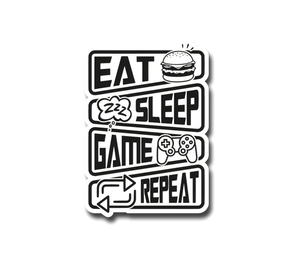 Eat Game Repeat Sticker