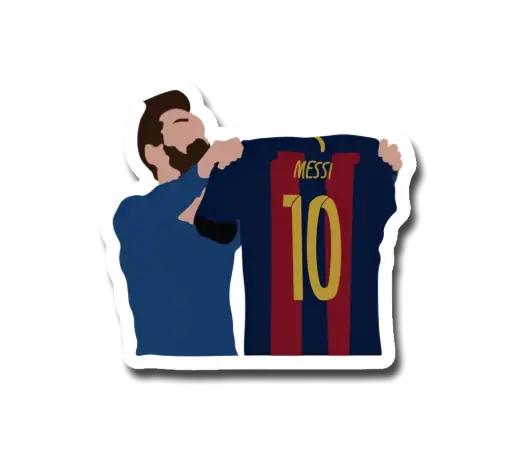 Messi holding jersey Sticker