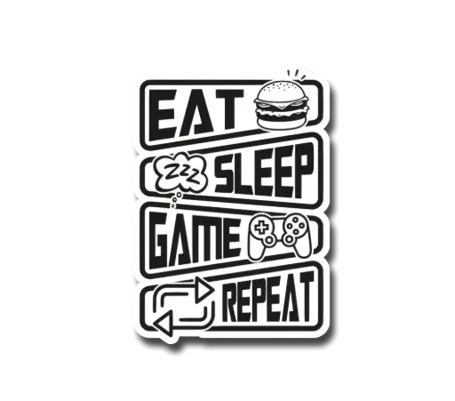 Eat Game Repeat Sticker