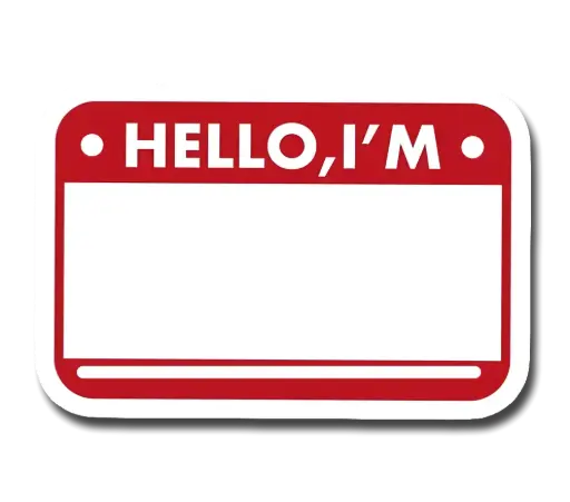 "Hello i'm" Nameplate sticker