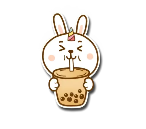 Tea bunny sticker 